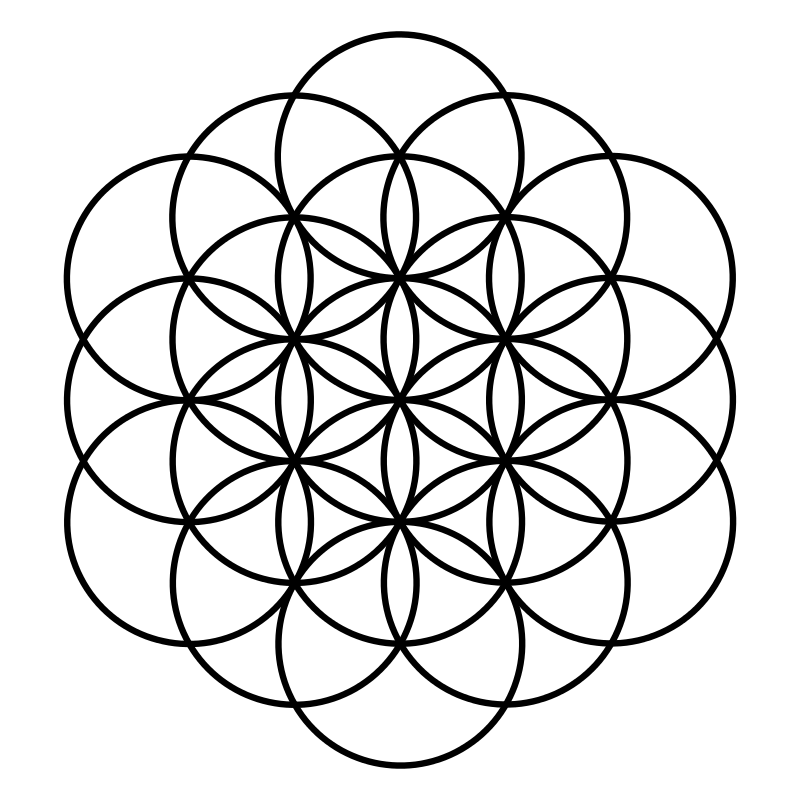 Coldplay Black and White Logo - Flower of Life 19-circles.svg | Geometry | Coldplay, Coldplay ...