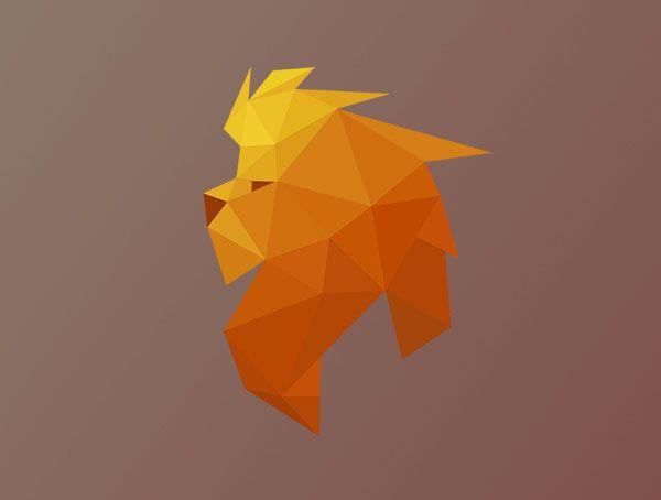 Lion Triangle Logo - 20+ Low Polygon Logo Design Examples | A New Trend for 2015