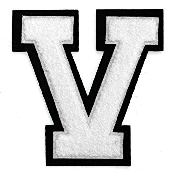 4 Letter V Logo - Letter V Stitch Varsity Iron On Patch By Pc