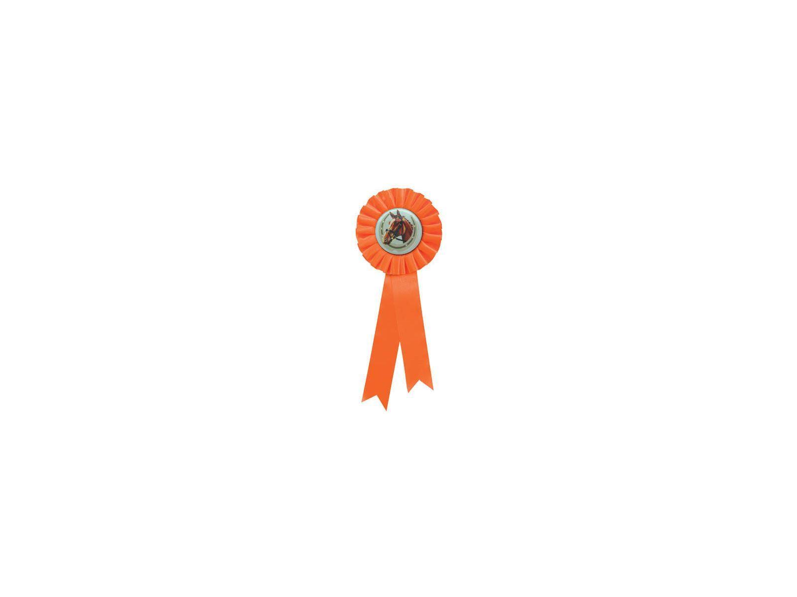 Orange Circle Orange W Logo - Single Tier Orange Rosette With Horse Centre Disc 30cm (11.75)