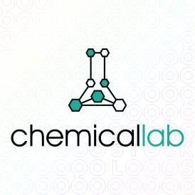 Chemical Logo - Laboratory Logo Design of a lab bottle made as a chemical formula ...