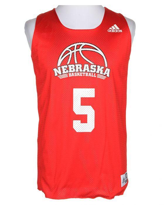 Red and White M Logo - Adidas Nebraska Basketball Red & White Reversible Vest - M Red ...