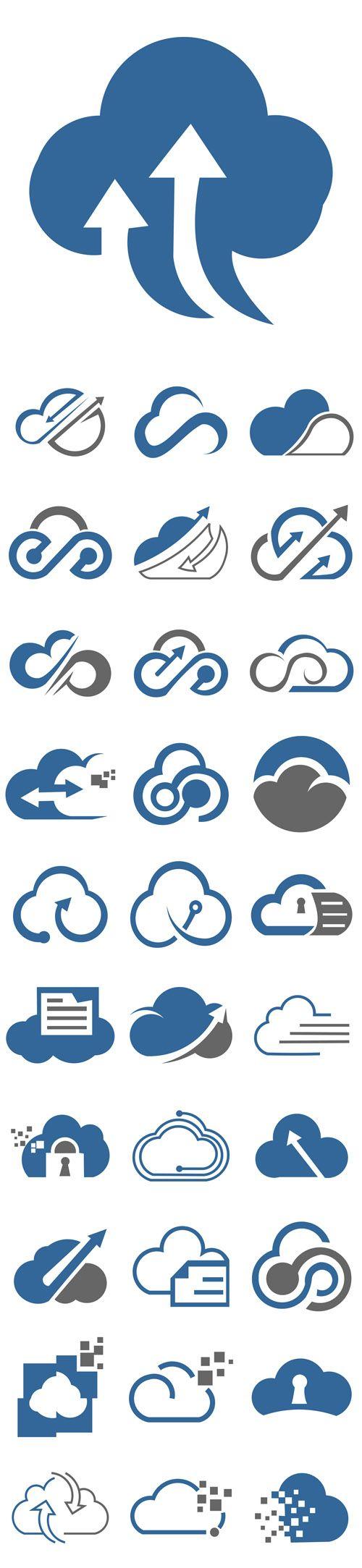 Simple Cloud Logo - Vector Simple Cloud Logo Icon Template Package Data Free Download