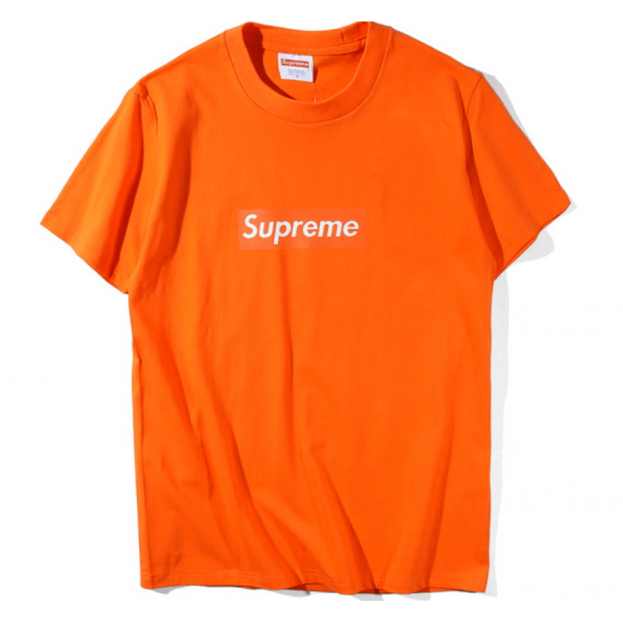 Orange Box Logo - Supreme Box Logo 17SS T-Shirt (Orange)