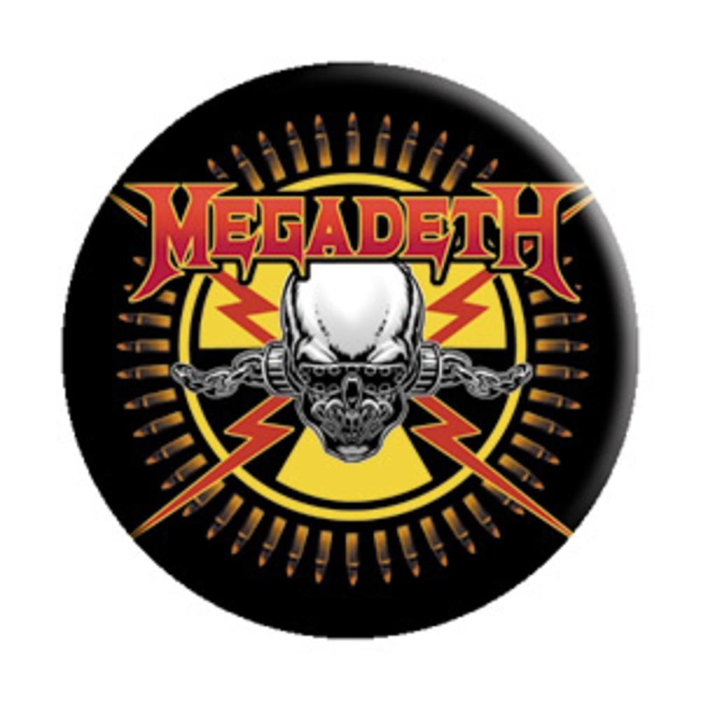 Megadeth Skull Logo - Megadeth Skull And Bullets Button