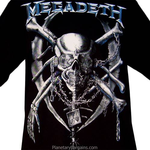 Megadeth Skull Logo - Megadeth Vic Rattlehead Skull Shirt Black - Megadeth Concert Shirt ...