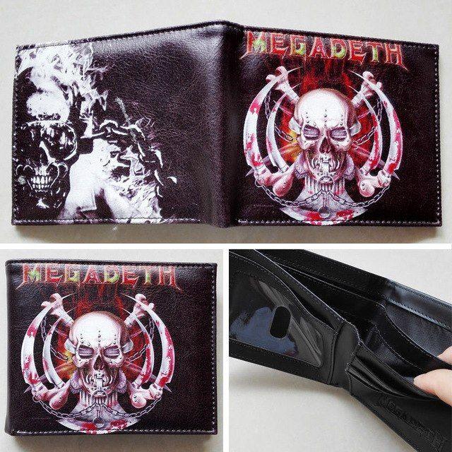 Megadeth Skull Logo - 2018 Music Band Thrash Metal Megadeth Skull LOGO wallets Purse 12cm ...