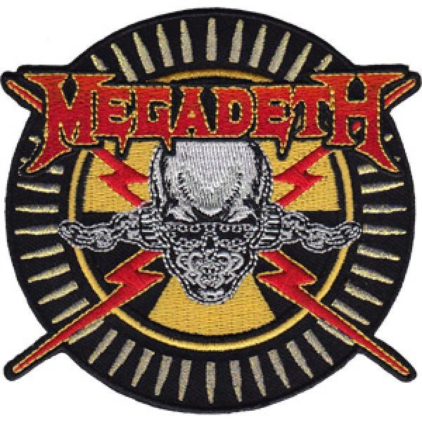 Megadeth Skull Logo - Megadeth Iron-On Patch Skull And Bullets Logo – Rock Band Patches