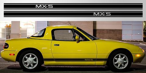 Old Miata Logo - Mazda Miata MX-5 Triple Stripe Decal Graphic – Stripe Garage