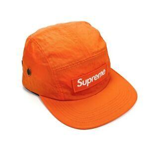 Orange Box Logo - NWT Supreme NY Men's Orange Box Logo Washed Nylon Camp Cap Hat FW17