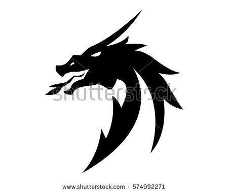 Scary Dragon Logo - Head dragon flat color logo template vector illustration | draw ...