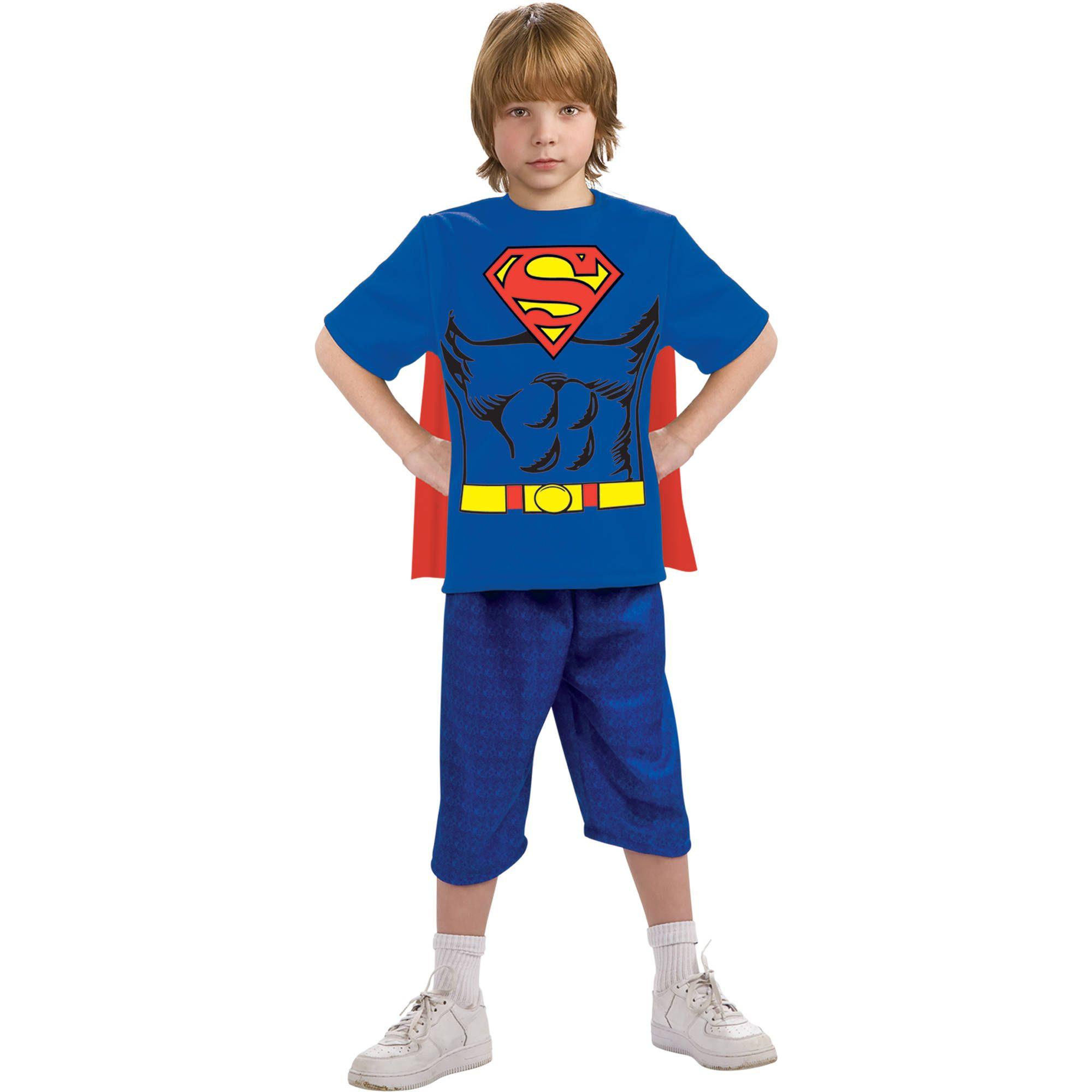 Halloween Superman Logo - Superman Shirt with Cape Child Halloween Costume - Walmart.com