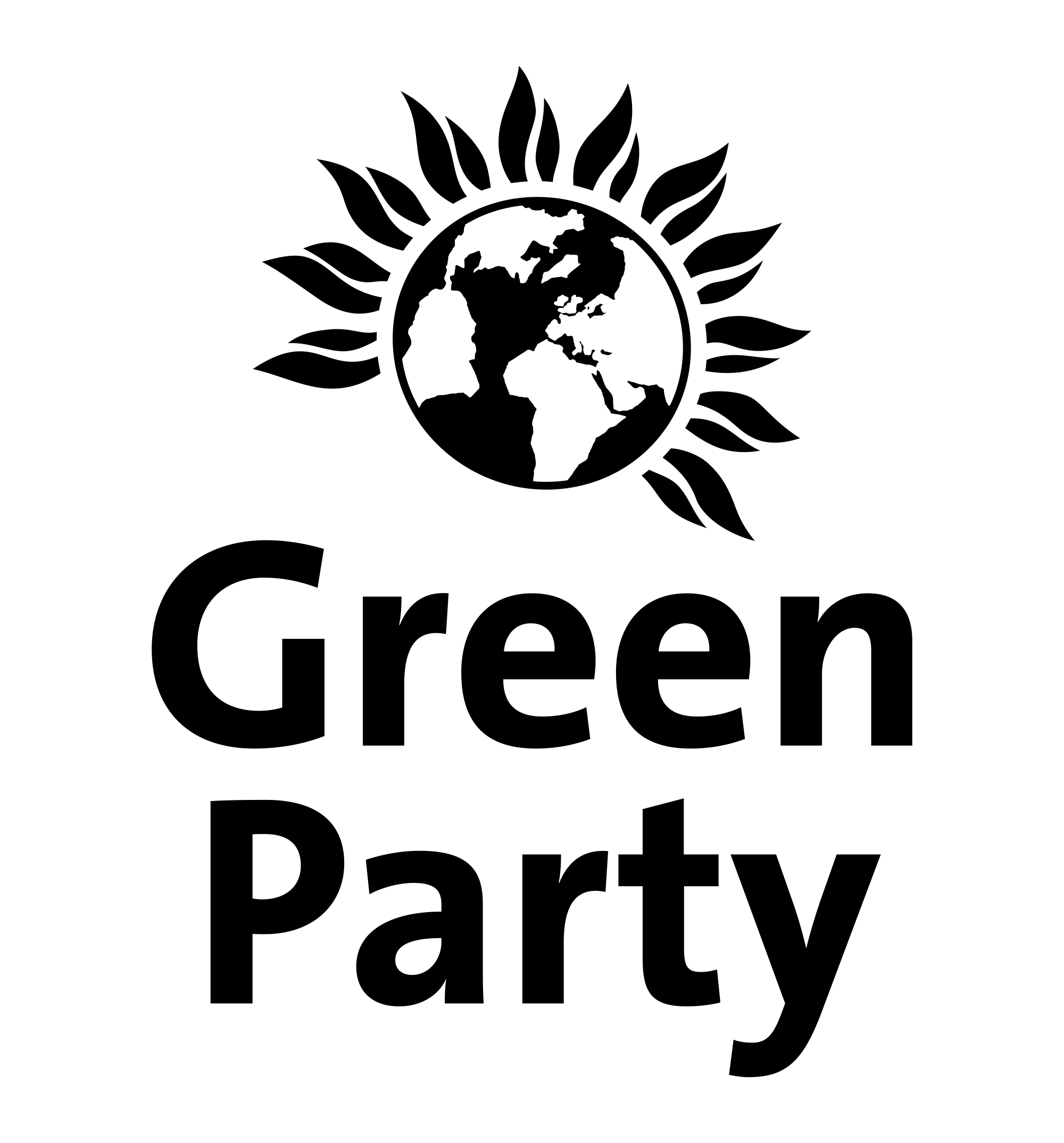 White and Green Line Logo - Green Party Visual Identity