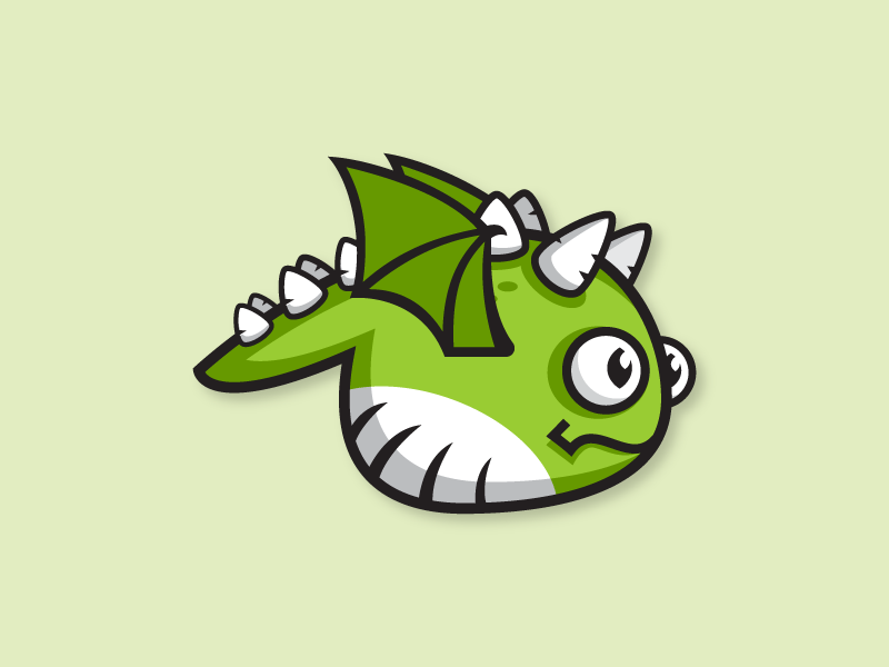 Scary Dragon Logo - Cute Green Dragon Game Character Sprite Sheet. Best Monster Logos