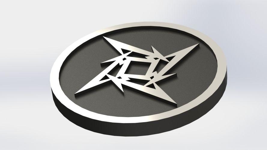 Metallica Logo - 3D Printed Metallica Logo Plaque Circle by Taiced3D | Pinshape