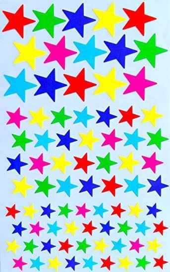 Multi Colored Star Logo - Amazon.com : Multi color Star stickers- 3 sizes --6 colors--Total ...