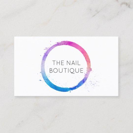 Multi Colored Circle as Logo - Multi Color Watercolor Painted Circle Logo Business Card