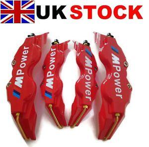 Red and White M Logo - NEW RED Brake Caliper Covers Kit White M Power Logo Front Rear 4x M+