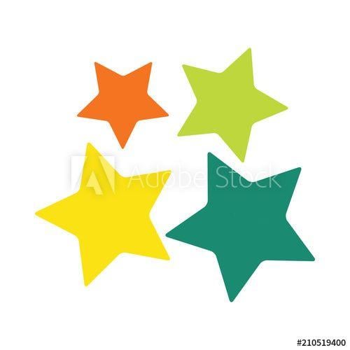 Multi Colored Star Logo - stars family logo multicolored on white background this stock