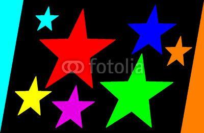 Multi Colored Star Logo - Seven multi-colored stars with illusion of movement. | Buy Photos ...