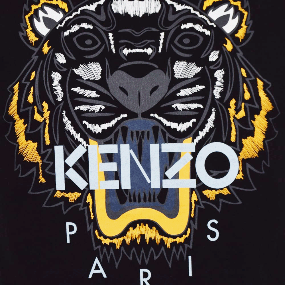 Kenzo Lion Logo - KENZO Kenzo Black/Yellow Tiger Logo T-Shirt - Men from ...
