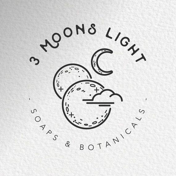 Full Moon Logo - Moon Logo Design Moon Phases Logo Bohemian Logo Design | Etsy