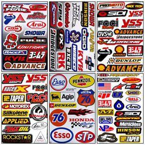 Racing Sponsor Logo - 6 Sheets Motorcycle Bike Racing Sponsor Logo Sticker Set #MX-602 | eBay