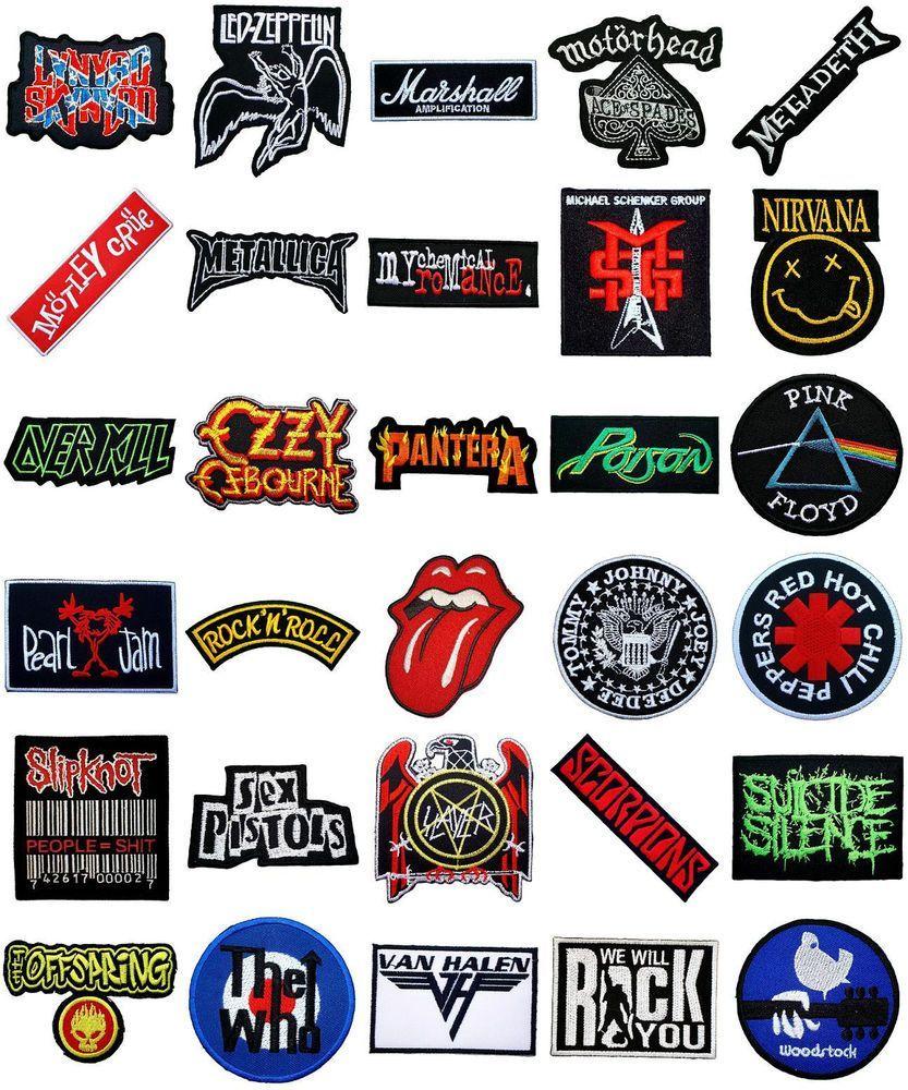 Rock and Roll Band Logo - Music Songs Heavy Metal Punk Rock Band Logo L-W T-Shirts iron on ...