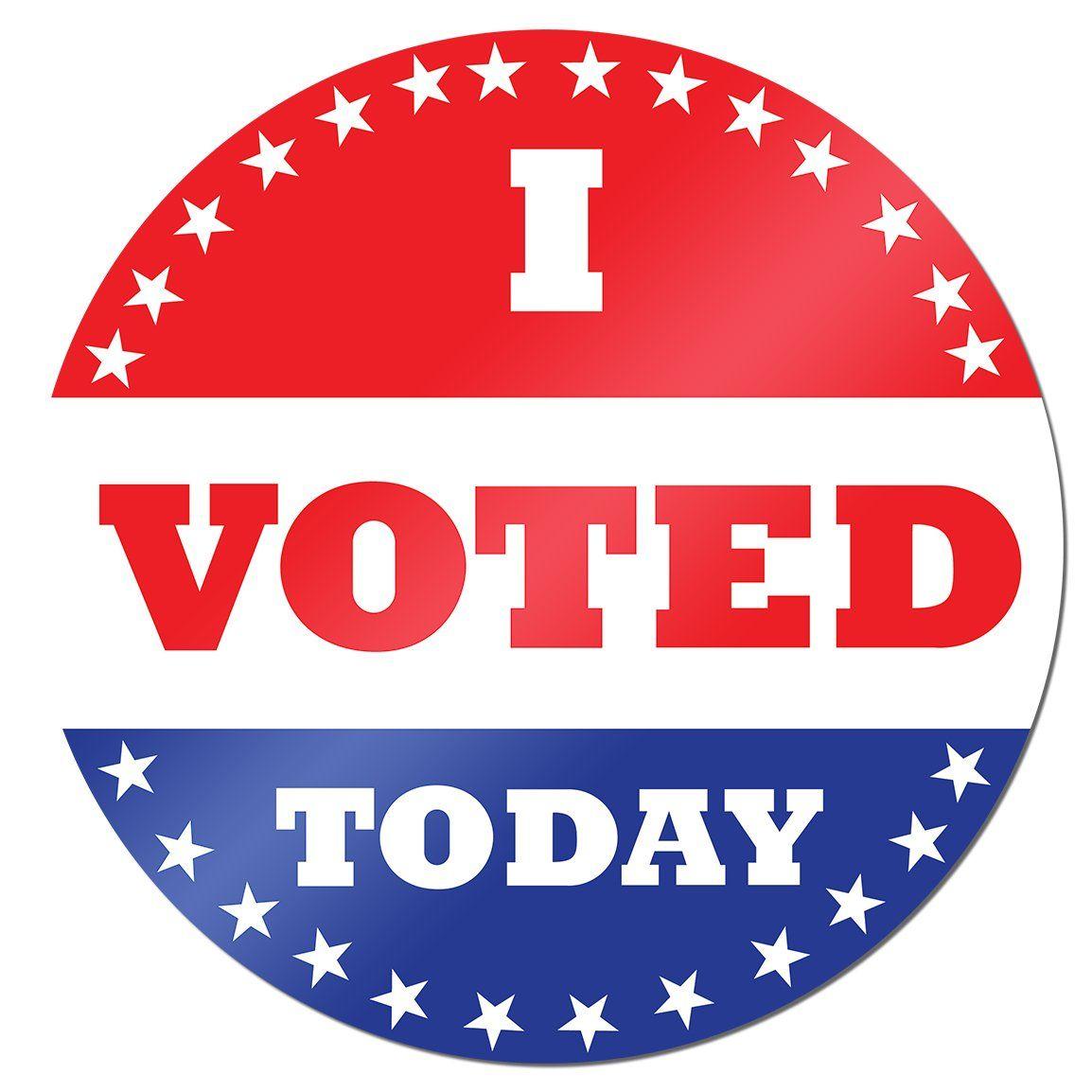 Red White and Blue Circle Logo - Amazon.com : I Voted Today 2 Inch Round Self Adhesive Sticker Red