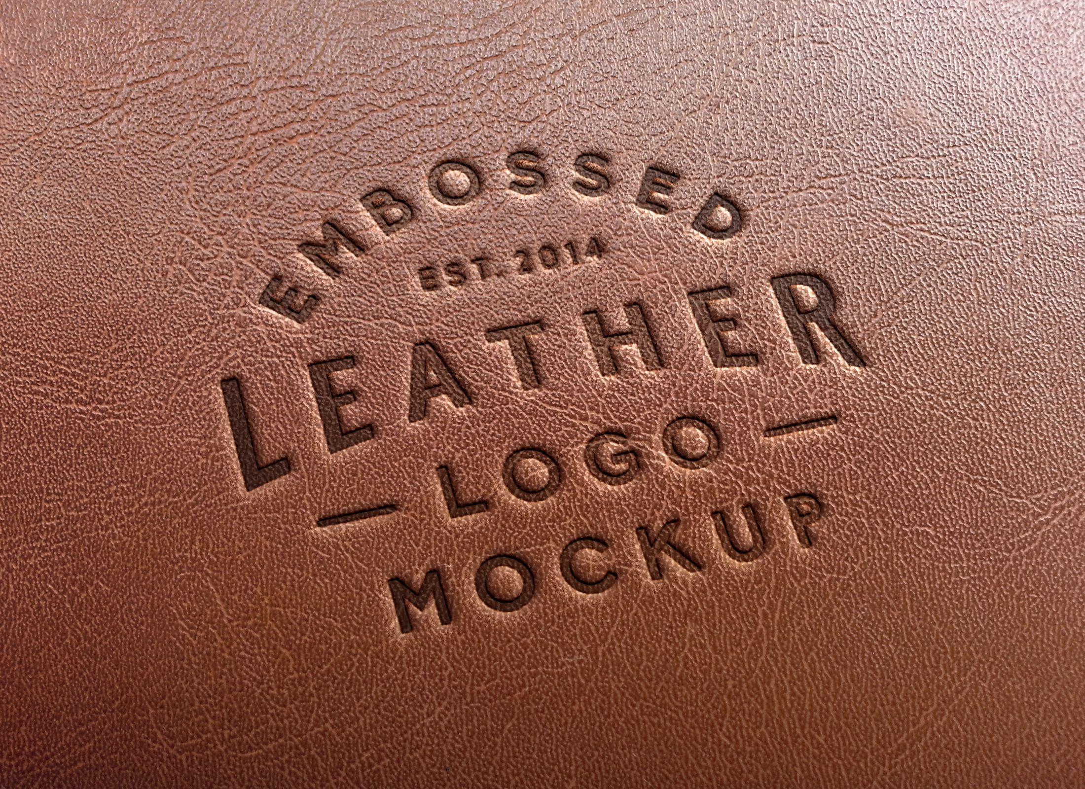 Leather Logo - Leather Stamping Logo MockUp #2 | GraphicBurger