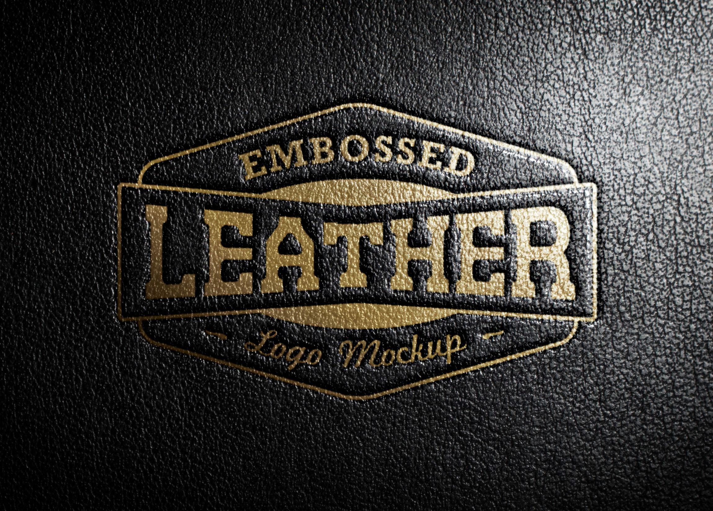 Leather Logo - Leather Stamping Logo MockUp | GraphicBurger