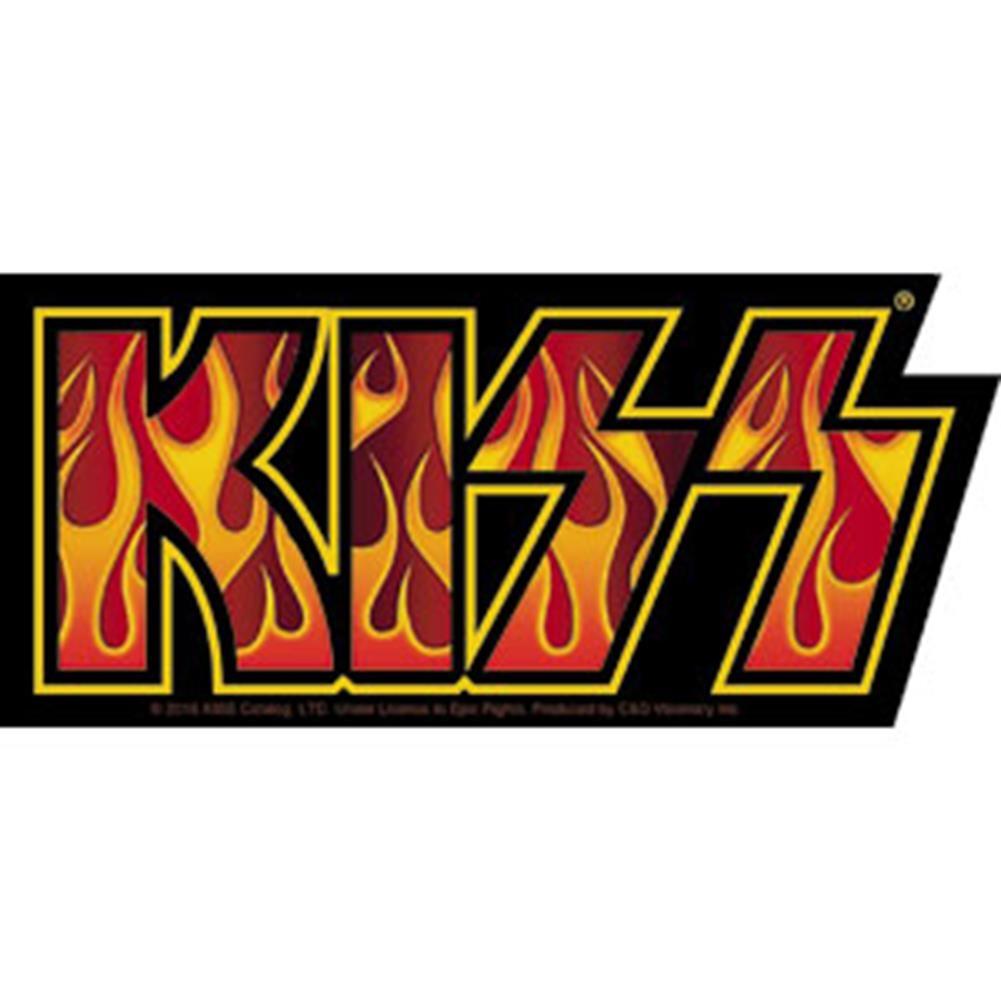 Red Kiss Logo - KISS Flame Logo Sticker