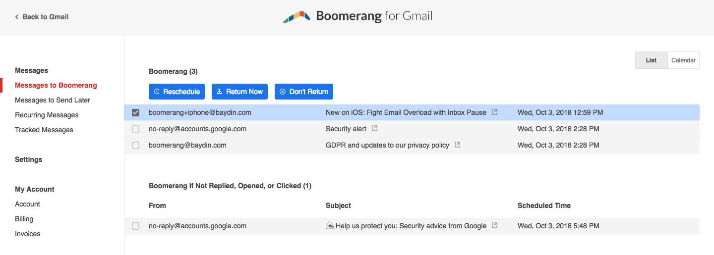 Looks Like Two Boomerangs Logo - Boomerang for Gmail