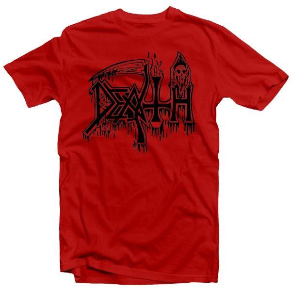 Black and Red T Logo - Death Classic Logo (Black On Red) T Shirt