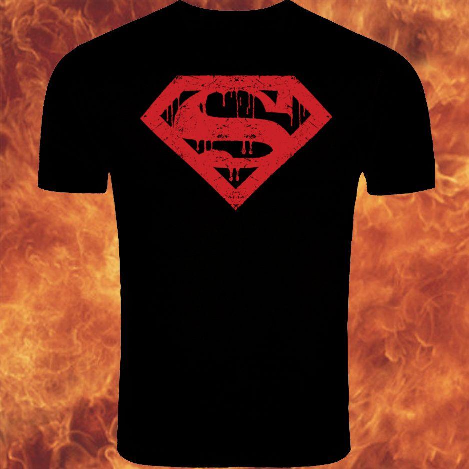 Black and Red T Logo - Black Superman T Shirt With Red Logo