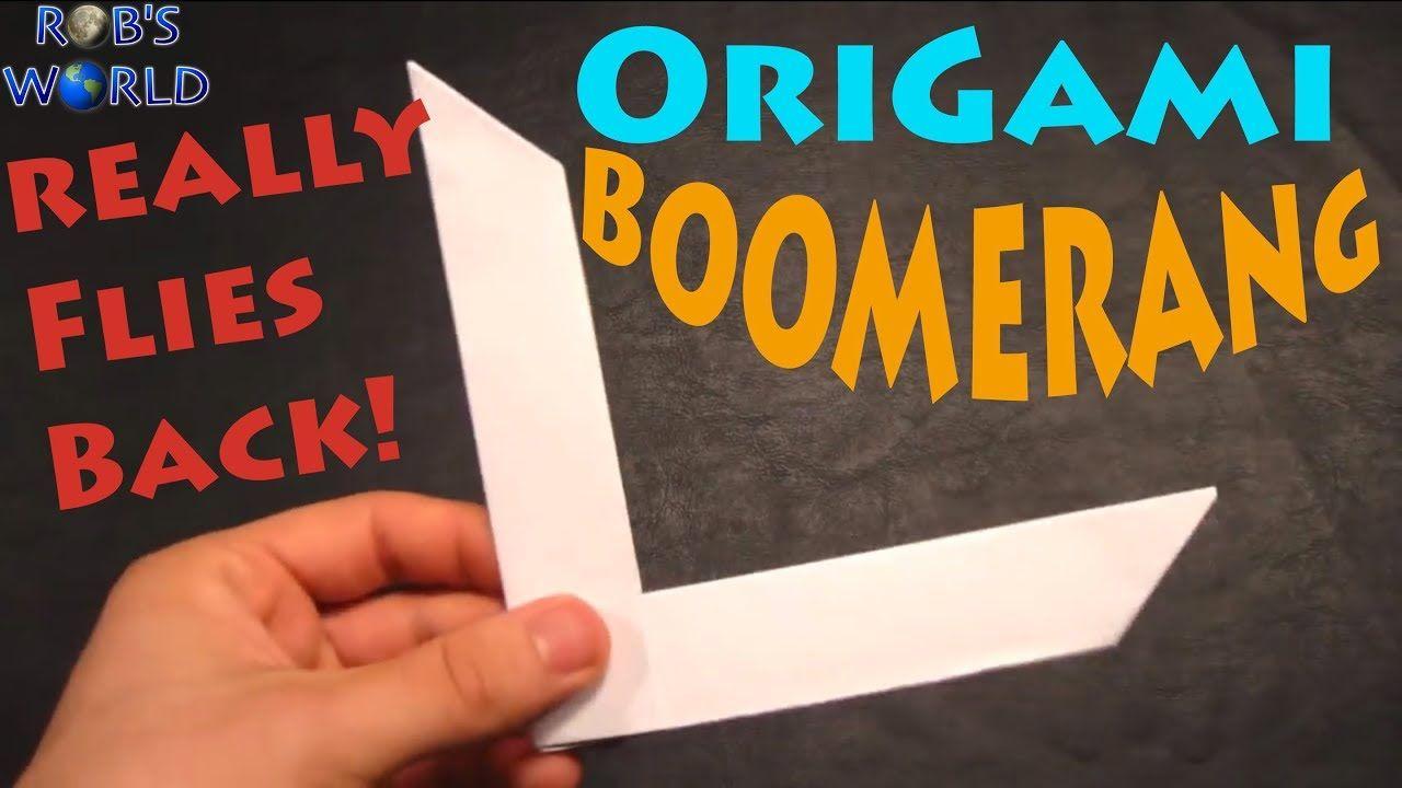 Looks Like Two Boomerangs Logo - How to Make an Origami Boomerang - Rob's World - YouTube