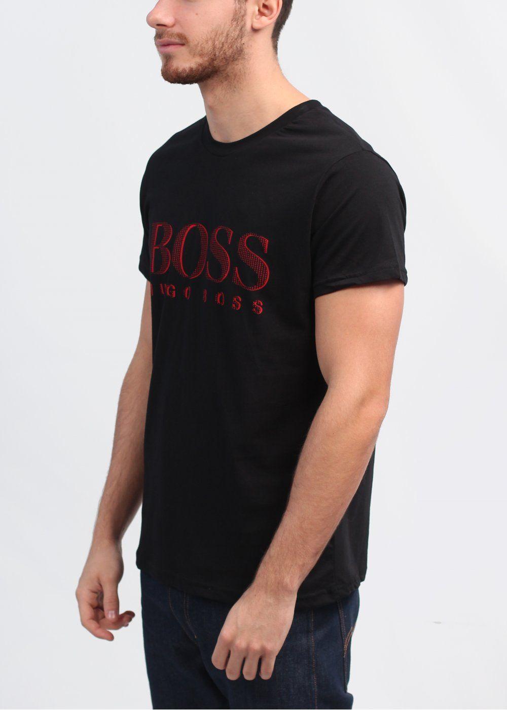 Black and Red T Logo - Hugo Boss Black Logo T-Shirt - Black / Red