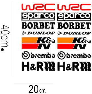 Racing Sponsor Logo - Buy ARWY (Pack of 2) 14Pcs Racing Sponsors Logo For Any Car Vinyl