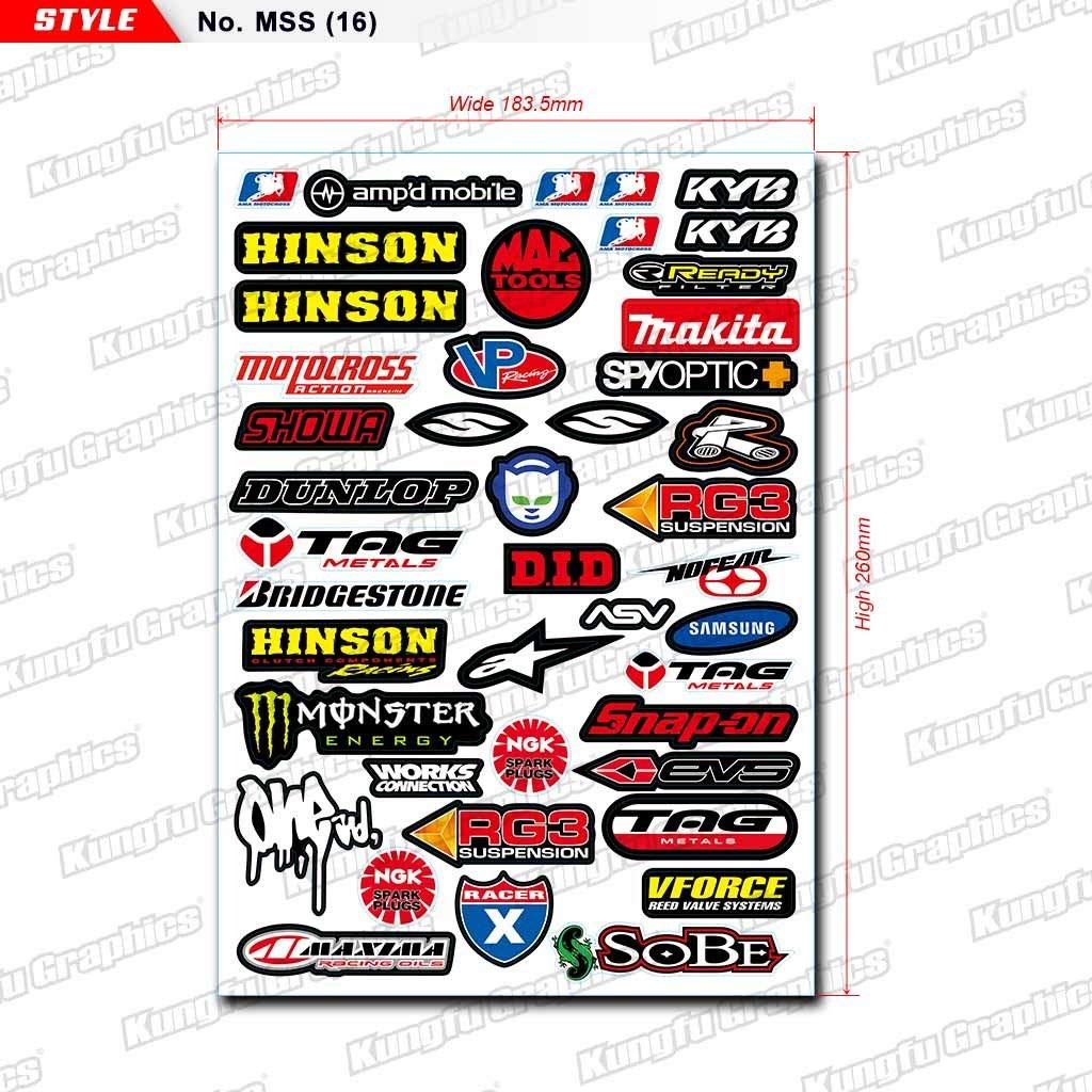 Racing Sponsor Logo - Kungfu Graphics KYB Hinson Sponsor Logo Racing Sticker