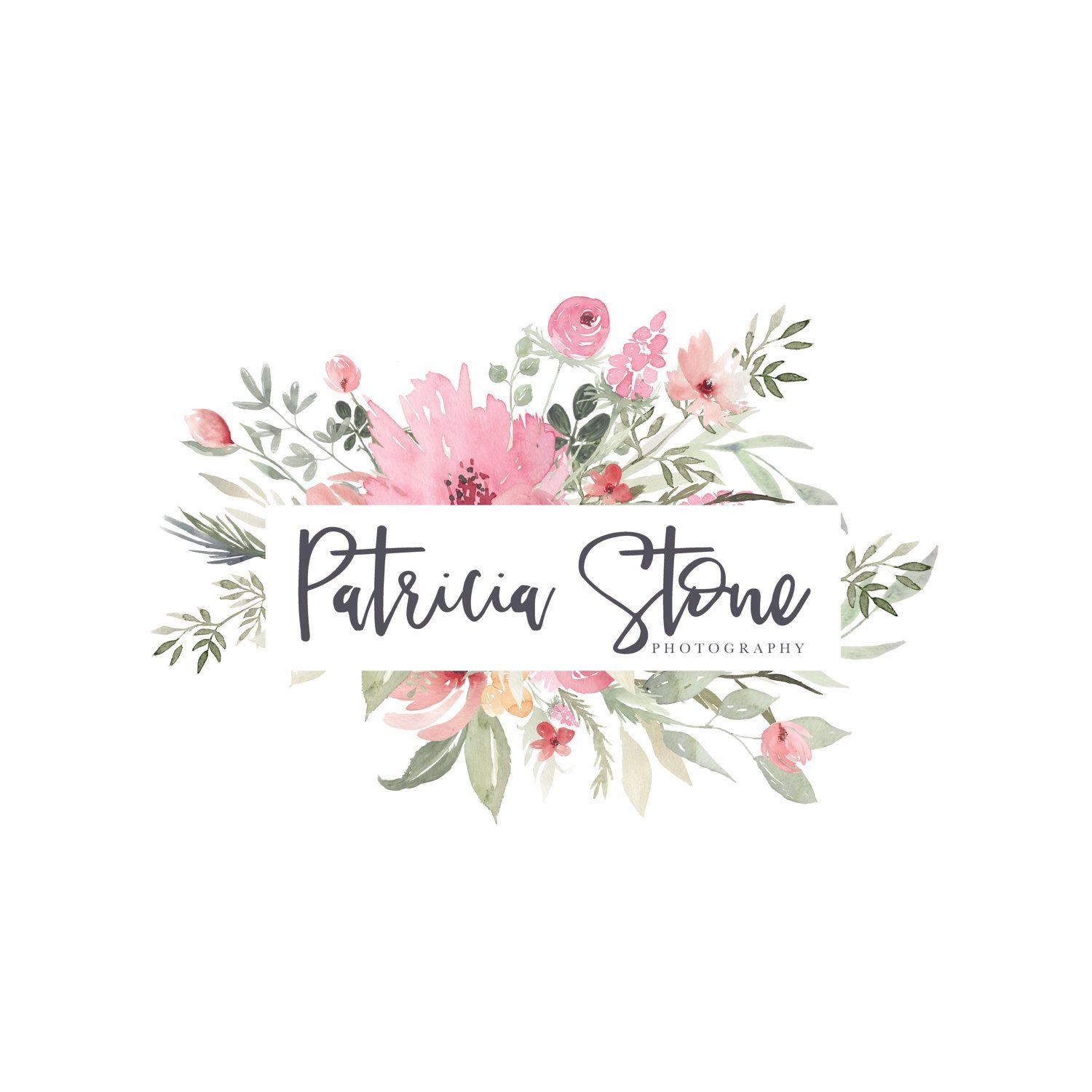 Flower Logo - Watercolor Flower Logo - Premade Photography Logo and Watermark ...