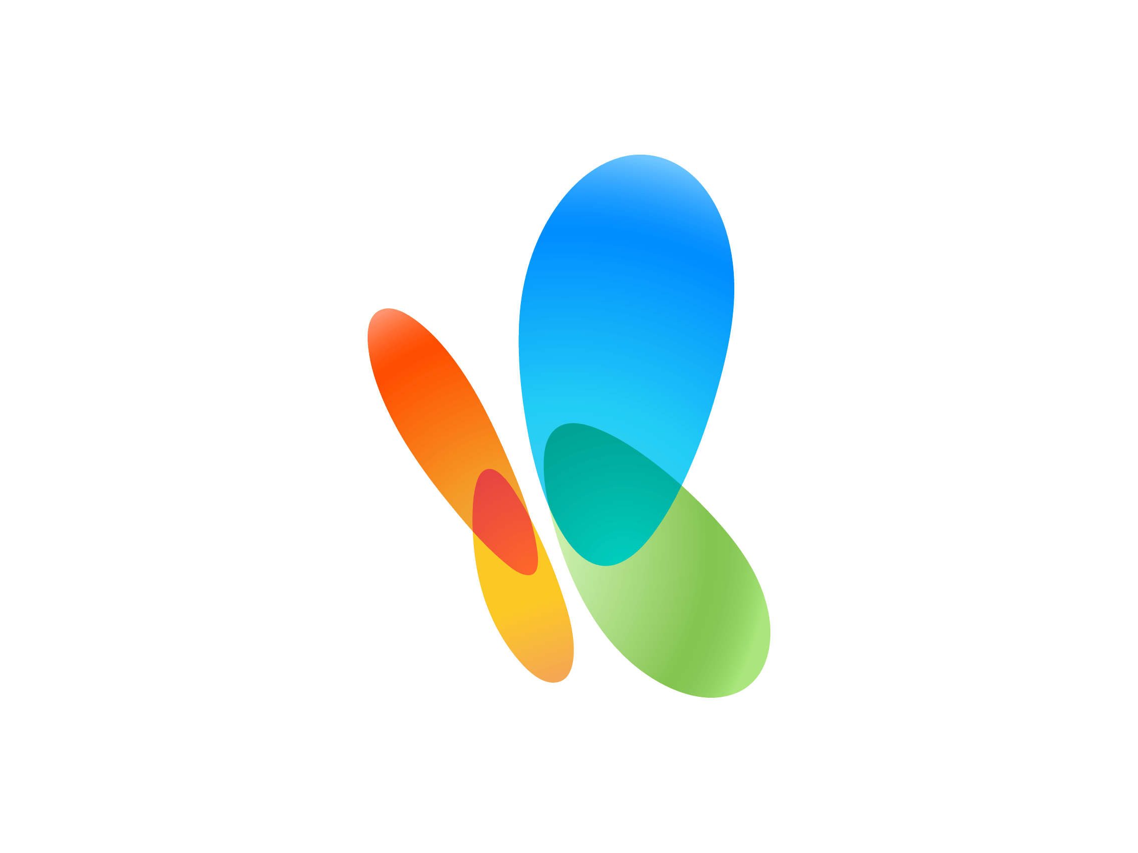 Red Yellow Blue Green Butterfly Logo - Colorful logo