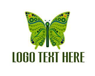 Red Yellow Blue Green Butterfly Logo - Caterpillar Logo Maker | BrandCrowd