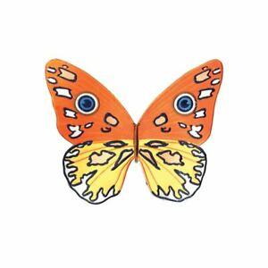 Orange and Yellow Butterfly Logo - Orange Yellow Butterfly XL (Sew On) Embroidery Applique Patch Sew