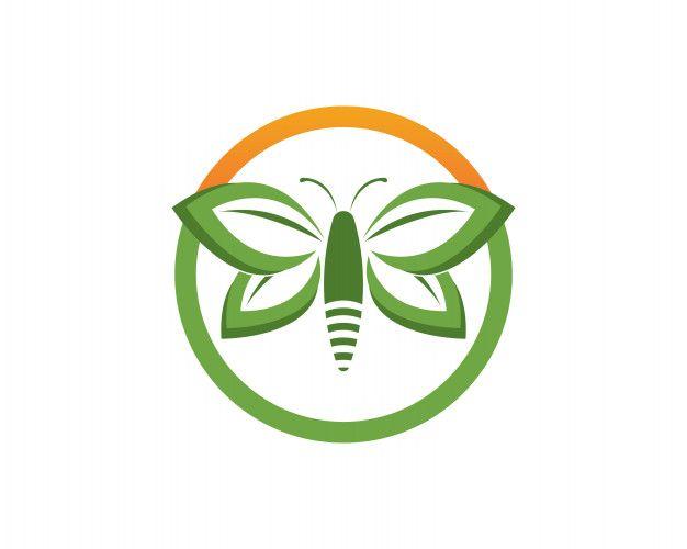Green Butterfly Logo - Green butterfly logo design template Vector | Premium Download