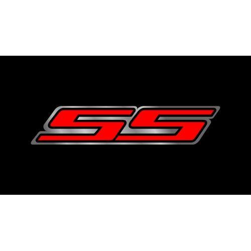 Chevy SS Logo - Personalized Chevrolet SS (Red) License Plate on Black Steel by Auto ...