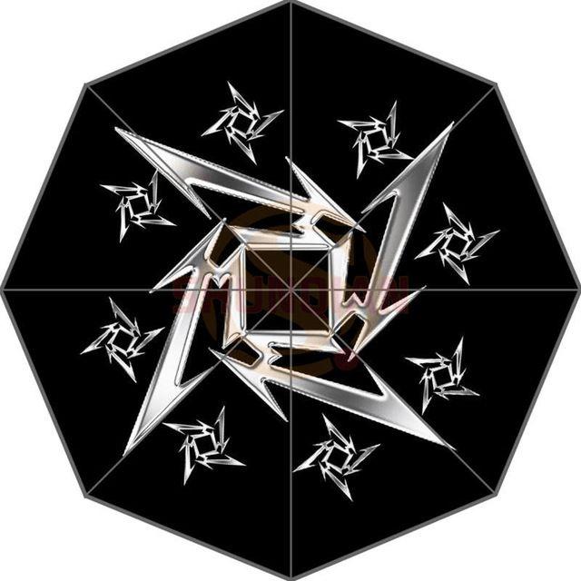 Metallica Logo - Custom Fashion Design Black metallica Logo 3 Fold Umbrellas Suprised ...