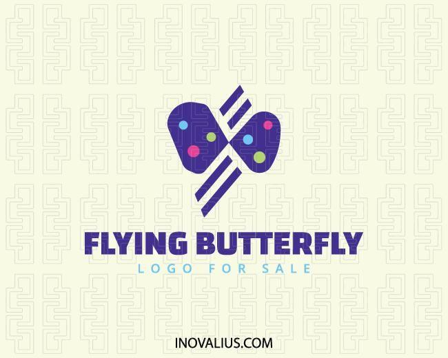 Red Yellow Blue Green Butterfly Logo - Flying Butterfly Logo Maker Online