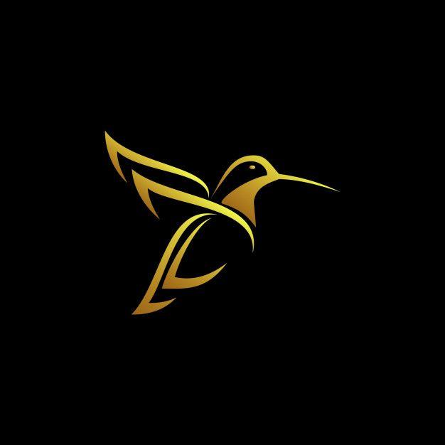 Gold Bird Logo - Gold humming bird logo Vector | Premium Download