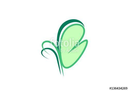 Green Butterfly Logo - butterfly logo, letter B beauty wings symbol icon, beautiful green ...