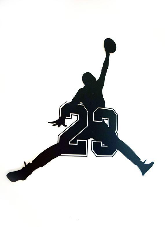 Jordan Jumpman 23 Logo - Jumpman 23 Logo Floating Metal Wall Art | Etsy